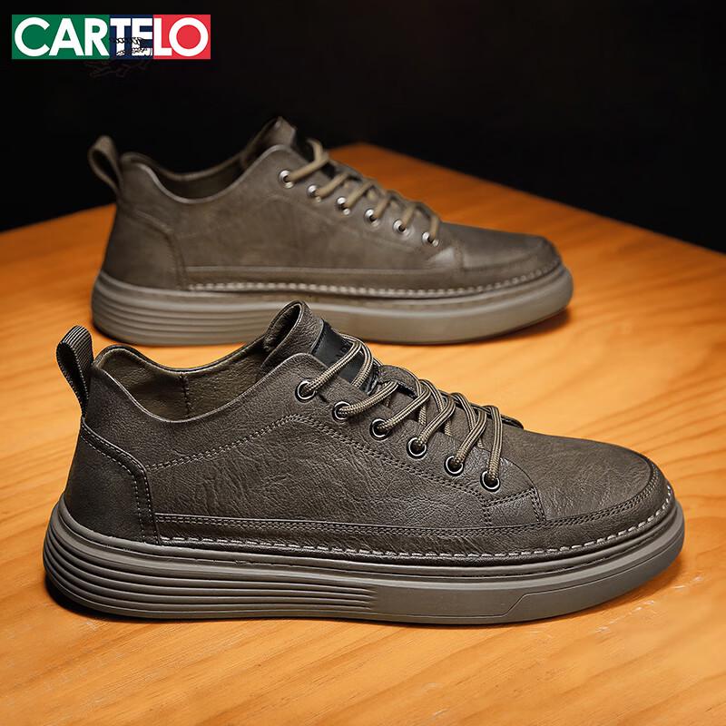 CARTELO Men s Soft Sole Casual Lace-up Board Shoes 43
