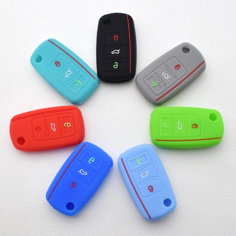 2 3 Buttons Silicone Flip Rubber Car Key Cover Case For VW Volkswagen Golf 5 6 7 MK4 Bora Amarok Polo Jetta Altea Alhambra Fob