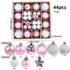 6CM Electroplated Irregular Painted Christmas Ball Ornaments Gift Box Set - Tree Hanging Decorations