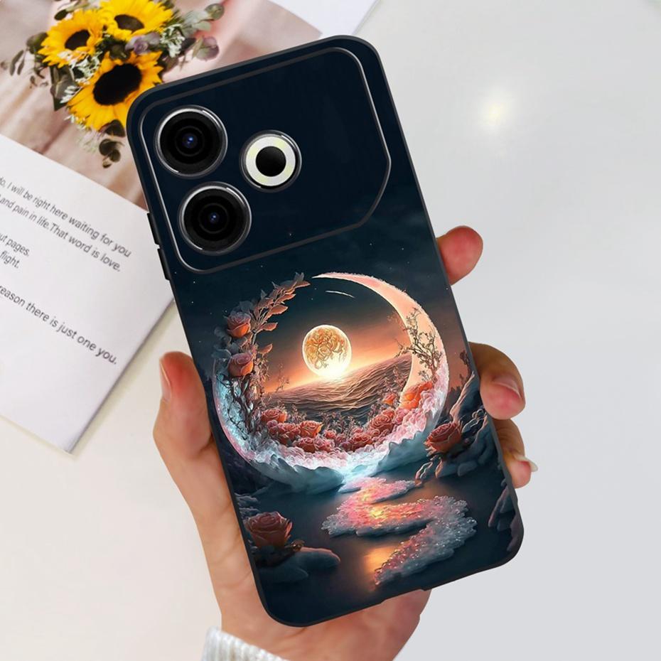 2024 Fashion Case For Tecno Pova 6 Neo Black Silicone Soft TPU Back Cover For Tecno Pova 6Neo 4G Phone Cases