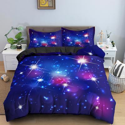 Starry Sky King Queen segas pārvalks Krāsains Galaxy gultas veļas komplekts Outer Space 2/3 gab segas pārvalks Glitter poliestera segas pārvalks