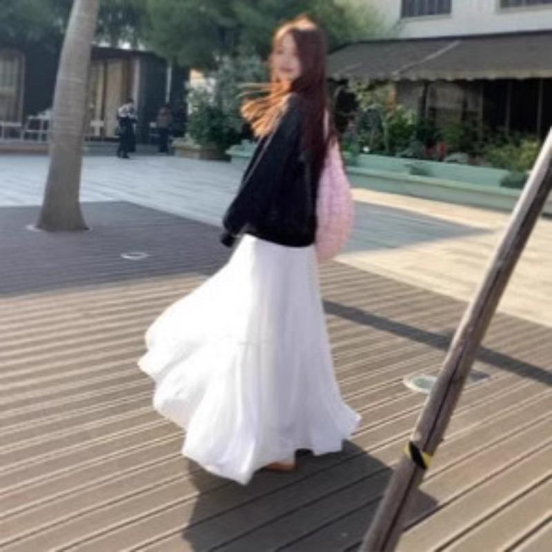 

Весенне-летняя новая модная темпераментная юбка, универсальная юбка с высокой талией, осенне-зимняя плиссированная свободная юбка S