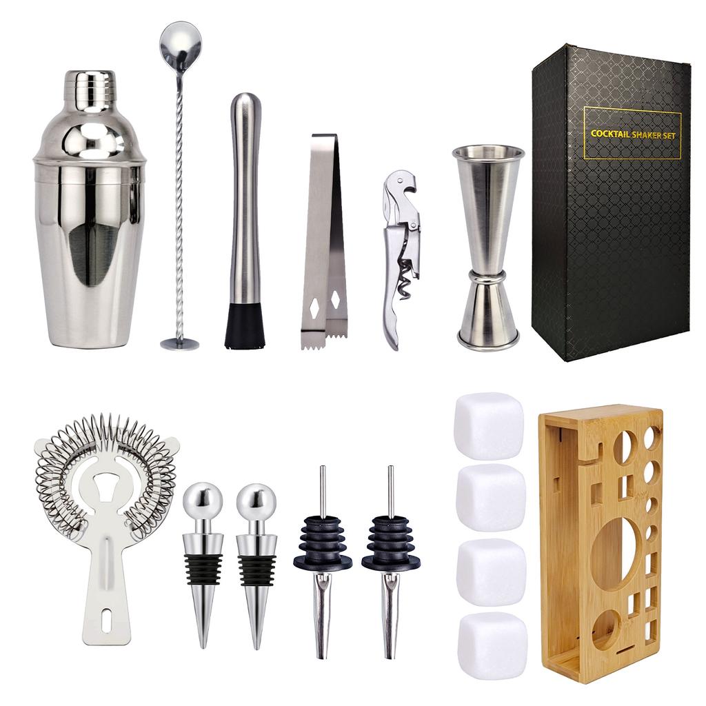 Barkeeper-Set, Einsteiger-Schneebecher, Komplettset für den Haushalt, Handgekurbelter Edelstahl-Kannenbereiter, Professionelle Cocktail-Barkeeper-Ausrüstung