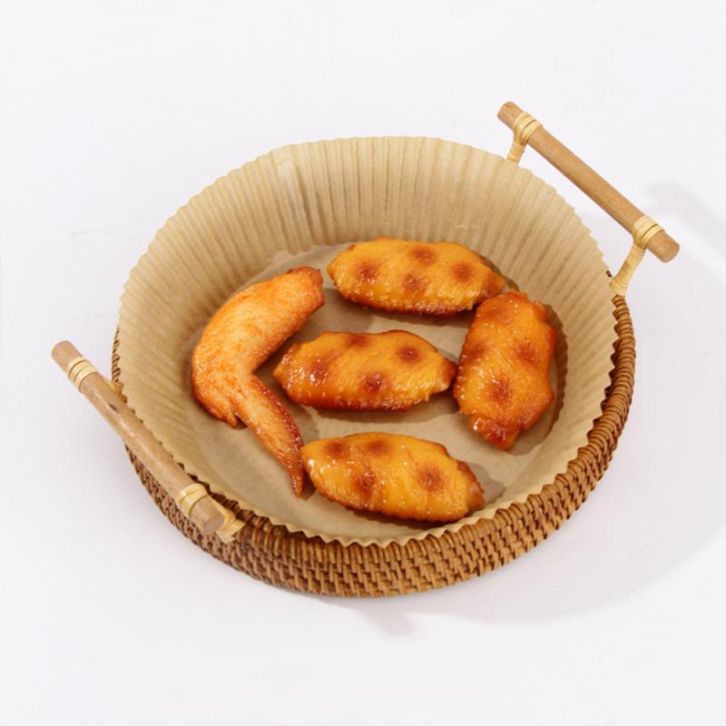 50 Pcs Round Bowl Shape Air  Fryer  Oil-absorbing  Paper Non-stick Oil-proof Water-proof Disposable