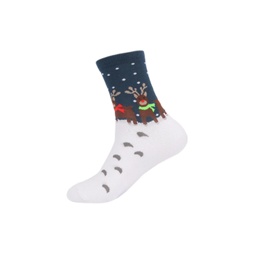 Autumn Santa & Reindeer Christmas Mid-Tube Cotton Socks for Men & Women - Trendy and Comfortable