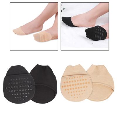 2 Stuks Katoenen Teensokken met Vulling voor Dames Teen Topper Liner Sokken Voorvoet Binnenzool Sokken Antislip voor Pijnverlichting Ongemak