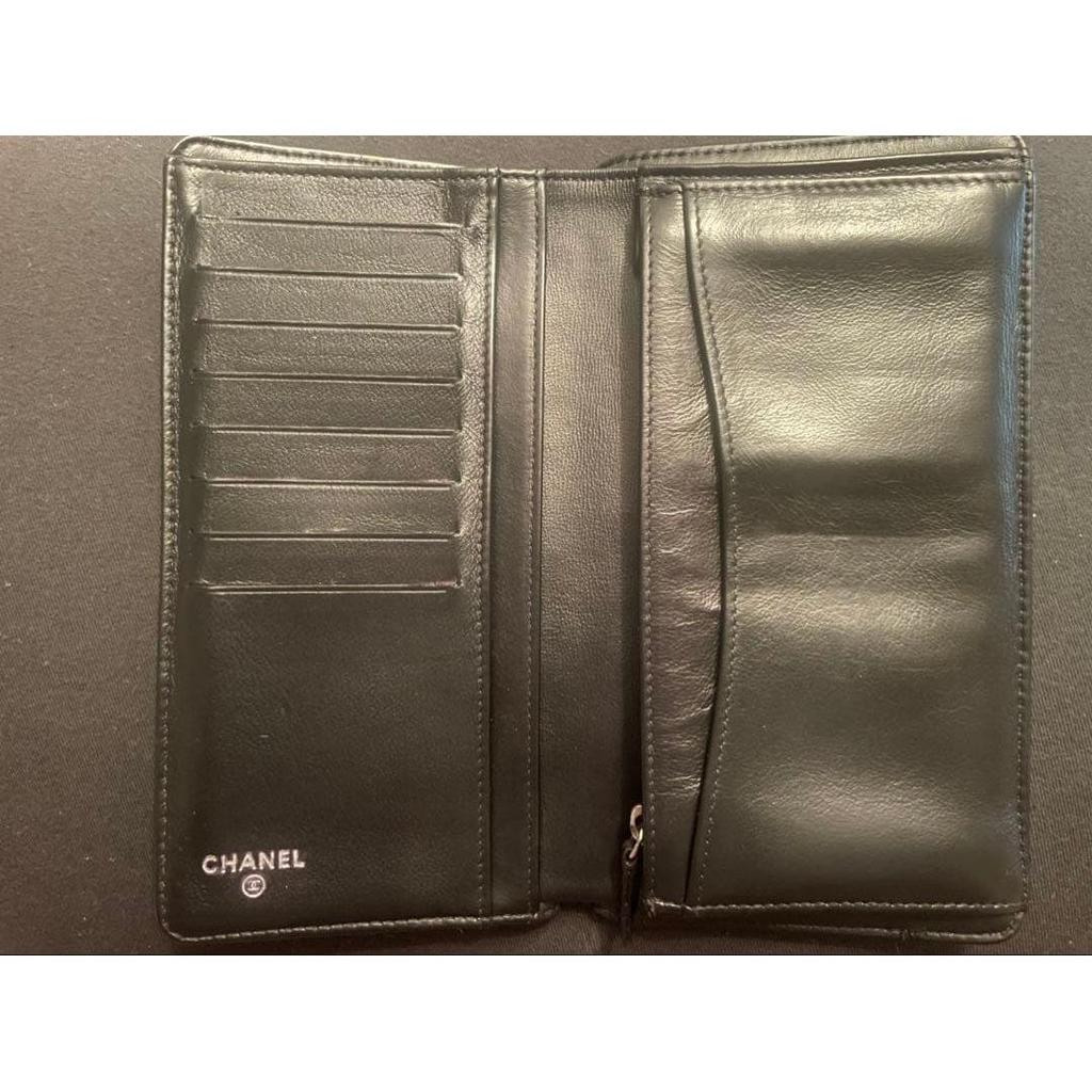 Used CHANEL Matelass Long Wallet Black