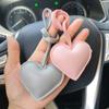 PU Leather Heart Keychain Car Keyring Bag Pendant Multi-color PU Leather Hanger  Car Accessory