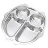 Stainless Steel Snack Plate Toddlers Divided Silver 1pc