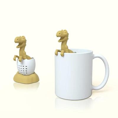 Home Cute Dinosaur Creative Shape Reusable Silicone Tea Infuser Herbal Tea Bag Filter Diffuser Strainer Tea Accessories