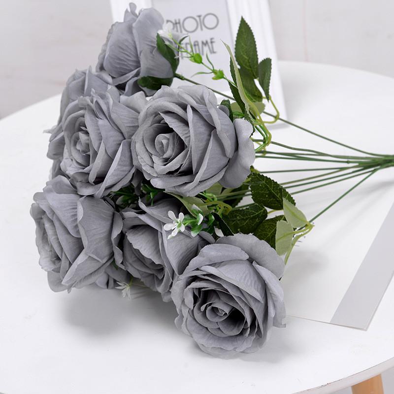 Head Artificial Ten Rose Flowers For Weddings Home Decor And Decoration Hotel