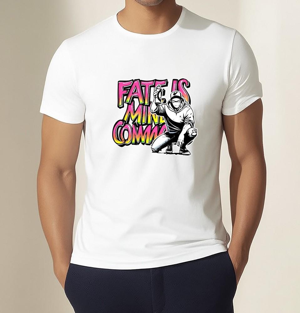 Fate Is Mine to Command Pink Graffiti Spray Paint Urban Street Graphic Shirt Unisex T-Shirt L