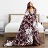 Snoopys Flower Vine Pattern Blanket Cover Flannel Super Warm Throw Blanket for Bedroom Sofa Bed Rug