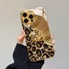 Löwe Leopard Muster Gold Metallic Lack Glas Handyhülle Für iPhone 17 Pro Max 16 15 14 13 12 11 Pro 15 14 Plus 17 Air 16E Hülle