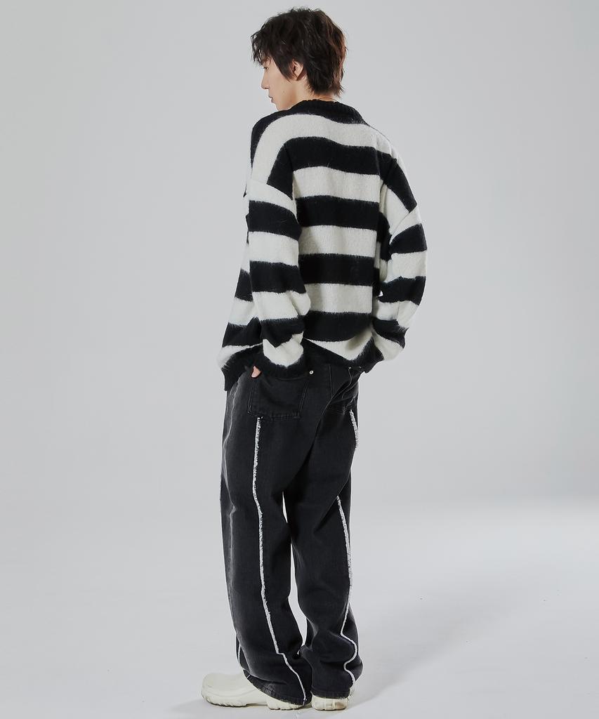 FLAVORISM Cut-Off Bleach Washed Denim Pants (Tp0042)
