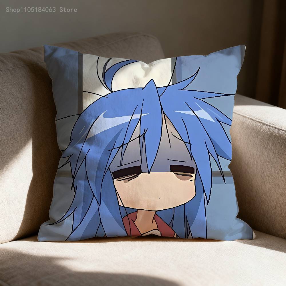 Konata L-Lucky Izumi S-Star Pillow Case For Sofa Decor Car Office Room Printing Cushion Cover Decorations and Protector