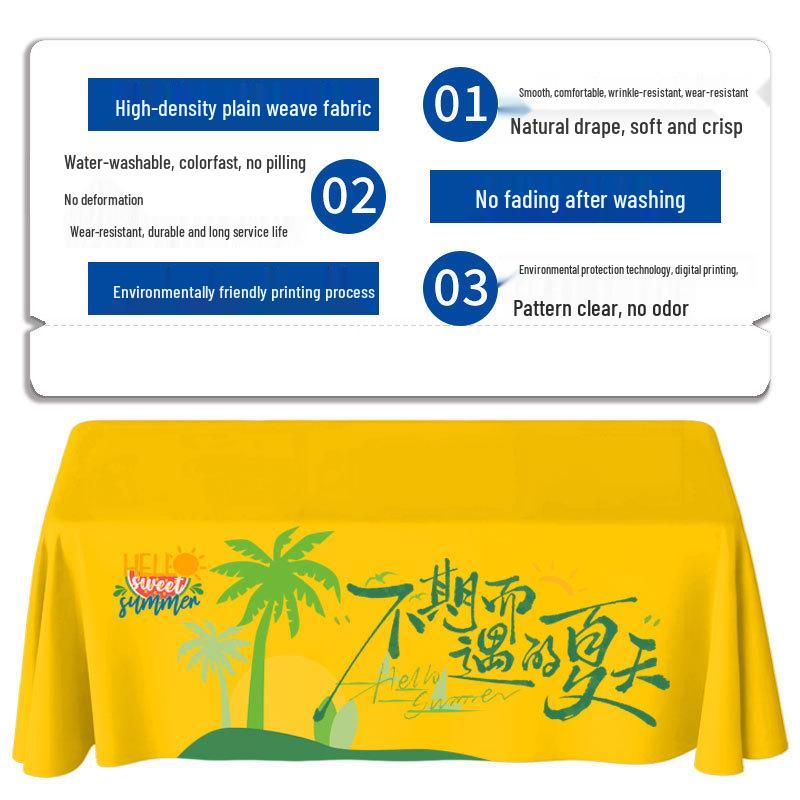 Customizable Printed Logo Event Tablecloth for Promotions and Exhibitions Custom Size