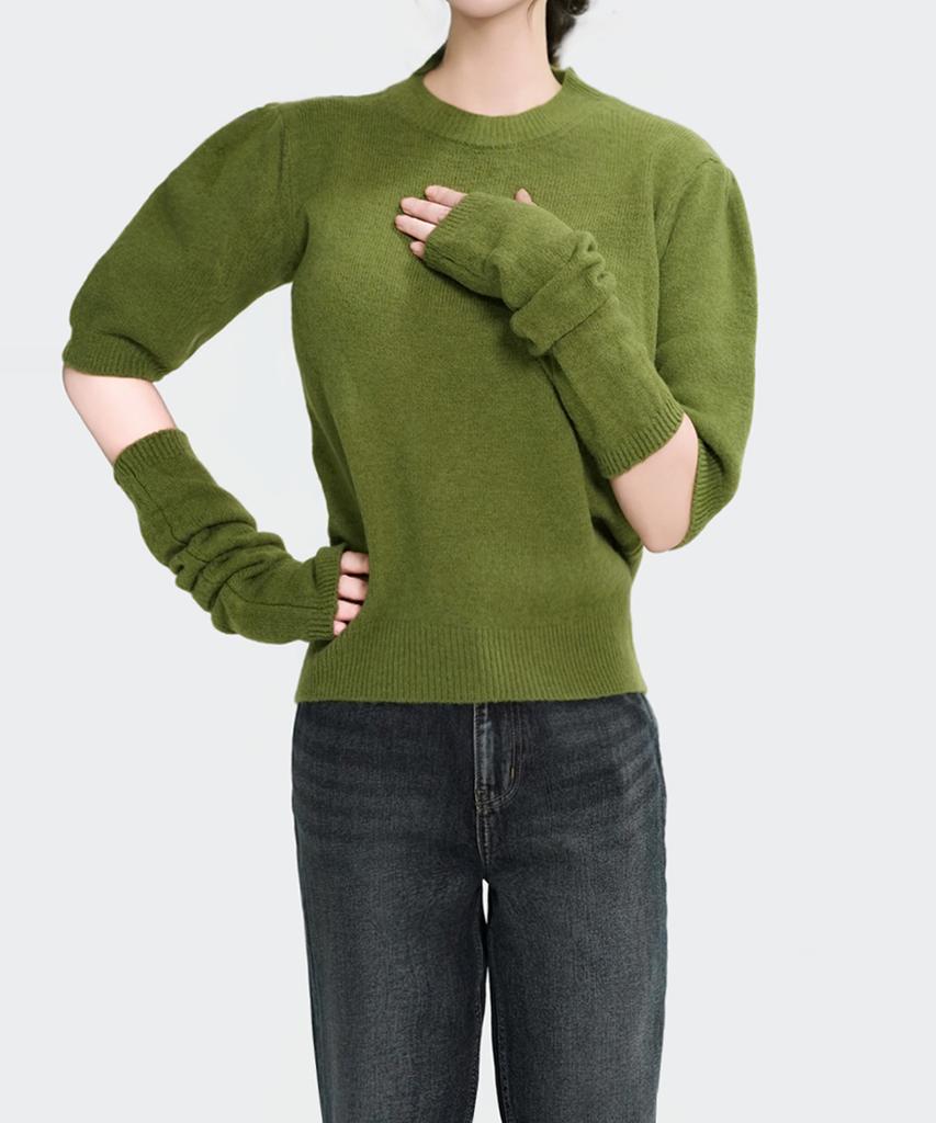 Keulleiseu Lauren Angora Knit & Warmer Set_Red