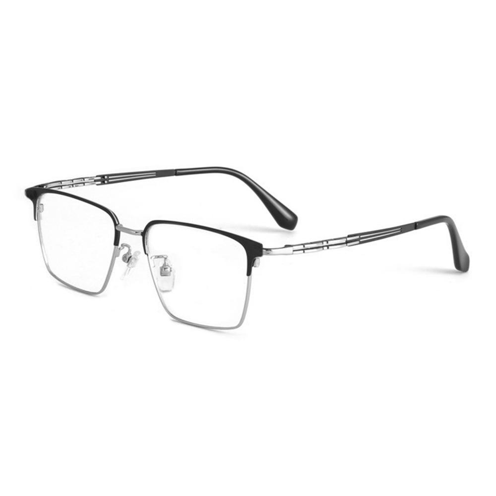 

Мужские очки для близорукости в полуоправе, высококачественная оправа для бровей из сплава, анти-синяя, с высоким разрешением, плоская оправа для очков [No lenses] Glasses frame