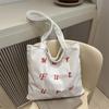 Korean Corduroy Embroidered Tote Bag for Students - Artistic Autumn/Winter Design