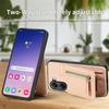 Für Xiaomi Poco X7 Pro 5G/Xiaomi Redmi Turbo 4 5G Hülle Leder Handy Rückseite mit Reißverschluss Kartenhalter Ständer