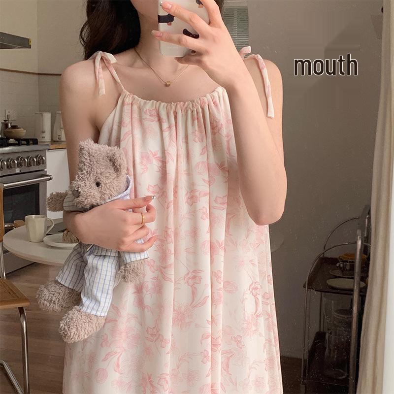 Women's Summer Cloud Cotton Pajama Tank: Breathable Stretch Camisole Sleep Dress