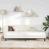 Corner Bed Frame Cream 90 X 200 Cm Velvet