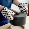 Schützende Küchenofenhandschuhe mit Punkte-Charm, Hitzebeständige und Rutschfeste Ofenhandschuhe zum Kochen und Backen