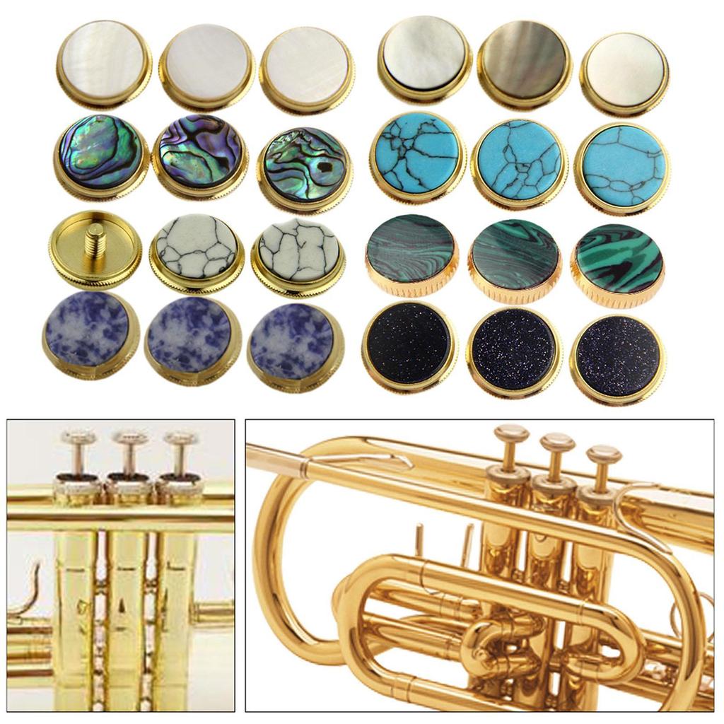 Trumpet Repair Kit Precision Valve Finger Button Caps Copper Accessory for Flute Trumpets with Keys