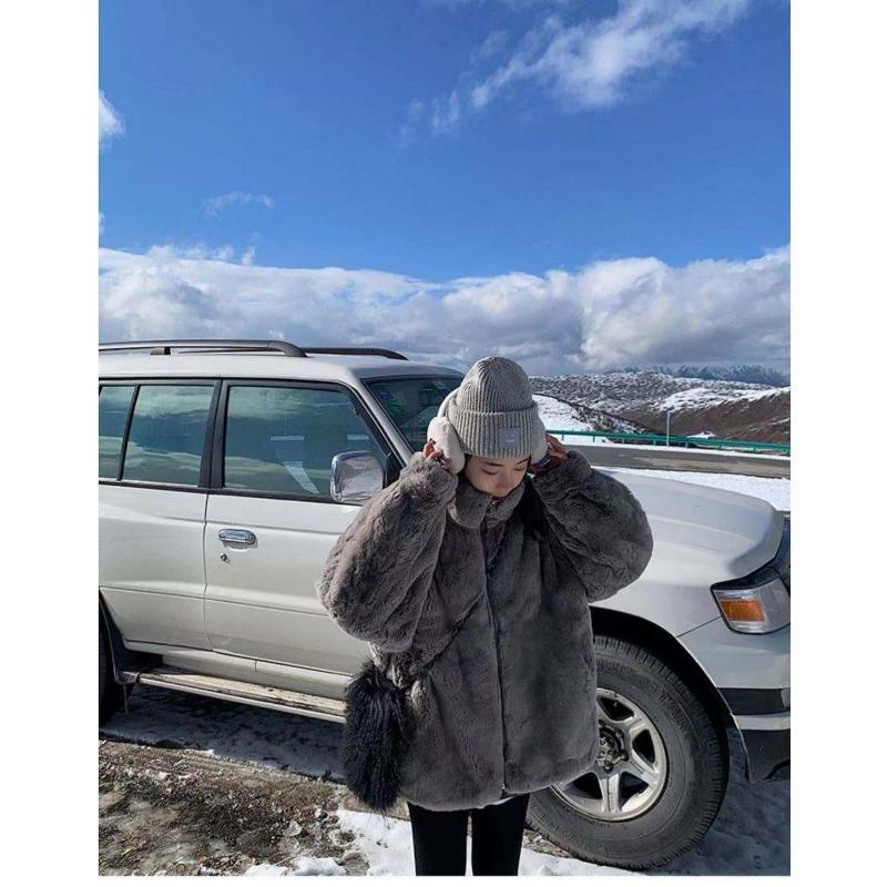 Imitation Lamb Plush Fur Coat for Women Medium To Long Korean Version Loose and Thick Mink Fur Fur Coat