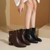 Herbst Winter Neue Damen Stiefeletten Sexy Spitzschuh Seitlicher Reißverschluss Mittelhohe Absätze Schuhe Frau Mode Büro Trend Moderne Stiefel