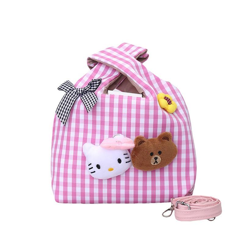 Small fresh plaid bag women's new niche doll handbag spring versatile sweet messenger bag