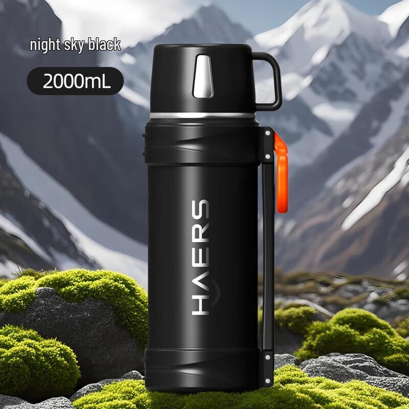HAERS 2L 316L Stainless Steel Insulated Water Bottle