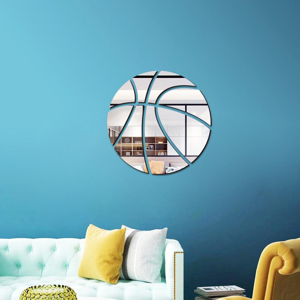 Sports Theme Acrylic Mirror Wall Sticker Basketball Football Soccer Decal Kids Boys Room Home Waterproof Mural
