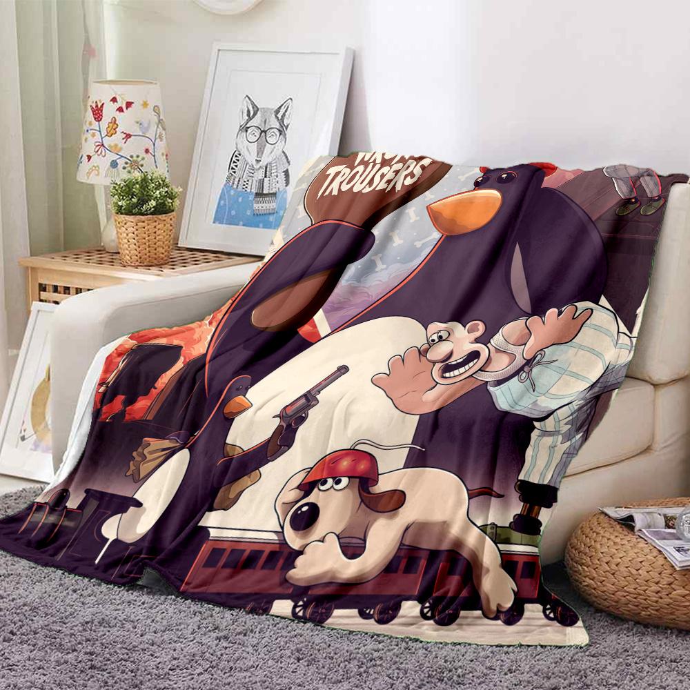 Wallace & Gromit Flannel Blanket, High quality Comfortable for All Seasons, Home Decor, Warmth and Comfort