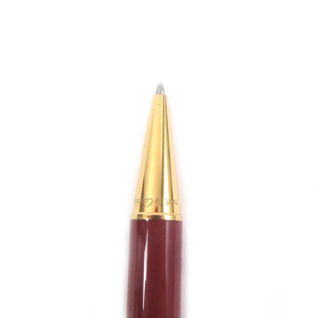 Great Cartier Ballpoint Pen Must De Cartier Logo Twist Style Bordeaux Gold Mens Used