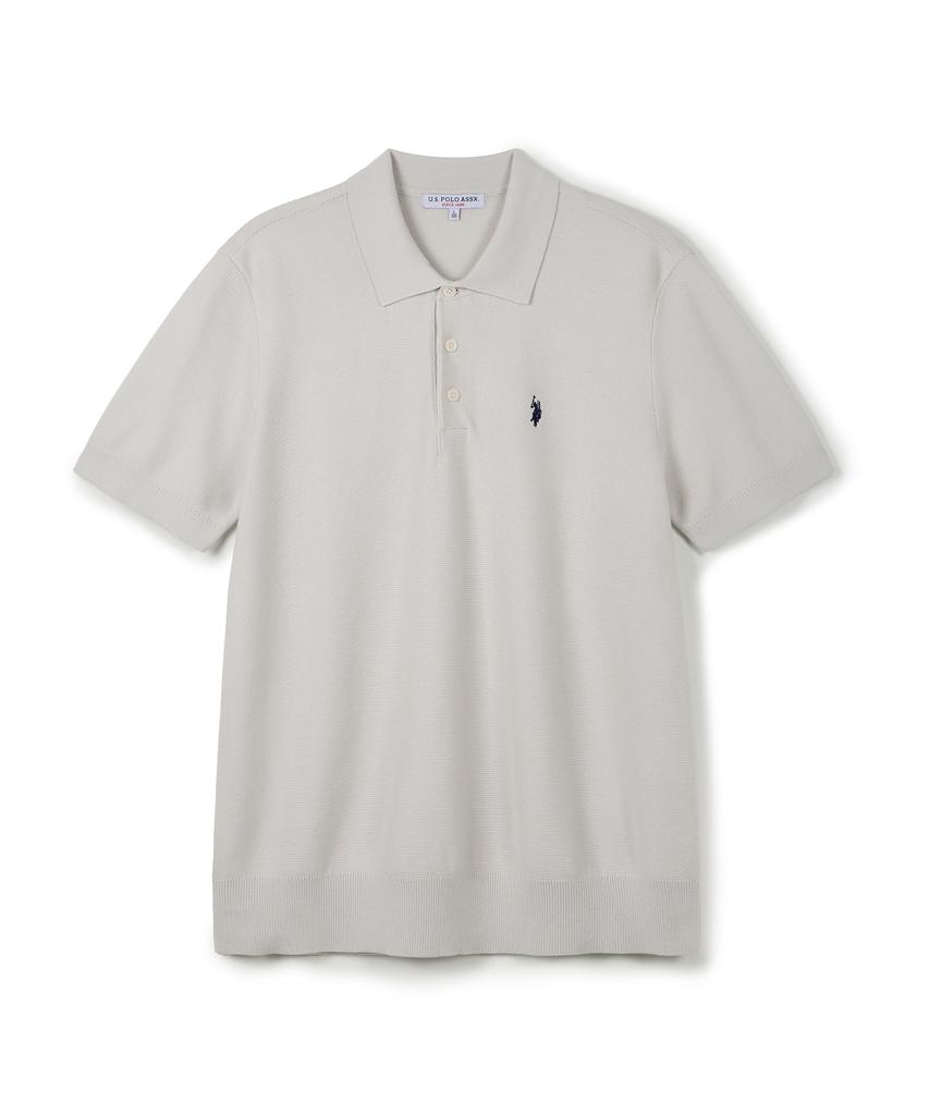 USPOLOASSN Short Sleeve Collared Knit_Light Gray