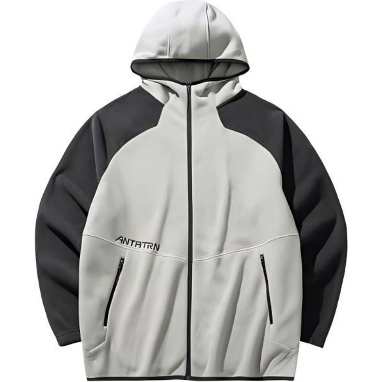 

Anta Training Series Letter Loose Hooded Zipper Casual Long Sleeve Jacket Men jackets Khaki Dark-Brown-Grey 952447701-2 XL