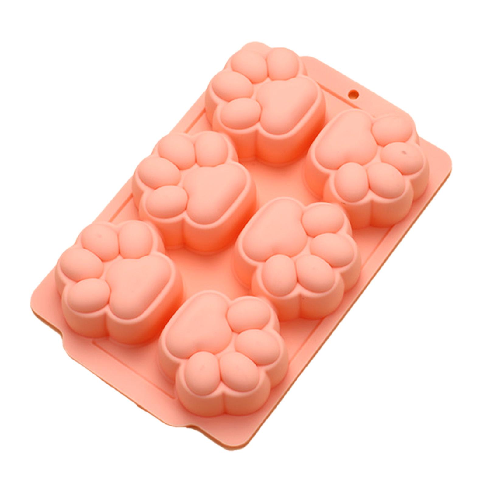 

Paw Food Mould Cute Cat Paw Shaped Soft Silicone Ice Cube Mould for Kitchen Oven Refrigerator Peach Color