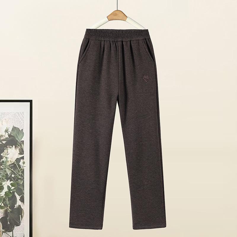 Mom's Wool Casual Pants: High-Waist, Loose-Fit, Plus-Size for Autumn/Winter