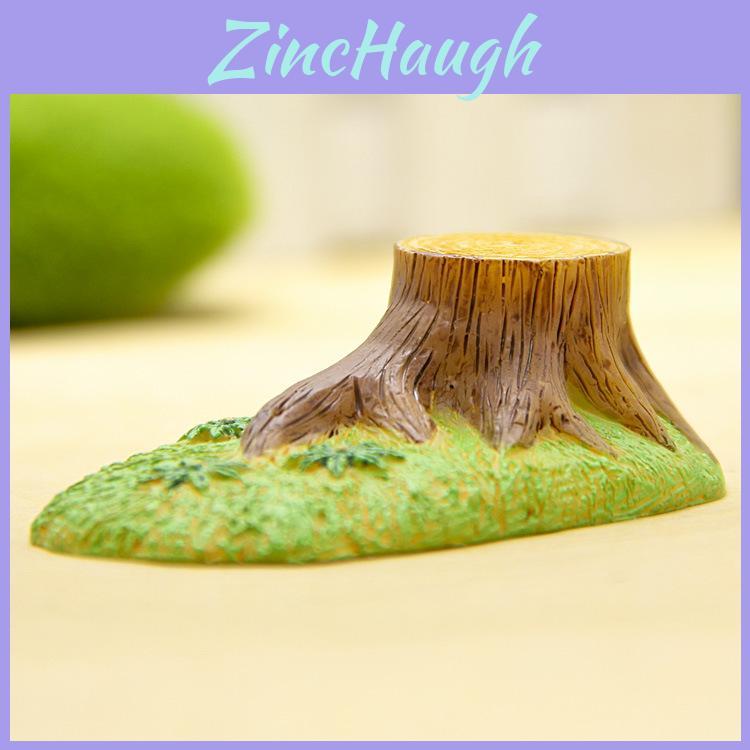 Cartoon Tree Stump Green Grassland Mini Model For Gift And Collectibles