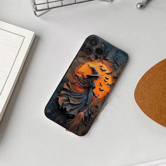 Halloween Witchy Phone Case for IPhone 16/15 Pro Max Shockproof Phone Cover with Hard PC & Soft TPU Anti-Scratch 360 Dgrees Protection Phone Acessary