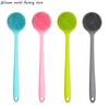 Silicone World Bath Brush Back Body Bath Shower Scrubber Brushes Long Handle Exfoliating Skin Massage Brush Silicone Scrubber