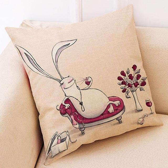 

Наволочка с пасхальным кроликом, Рождественская елка, 45*45, льняные диванные подушки, наволочки, домашний декор, наволочки 450mm*450mm