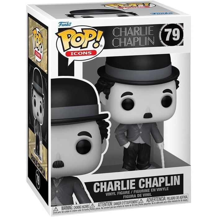 Figurine - funko - charlie chaplin - vinyle de collection - 9,5 cm - cadeau idéal