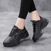 Herbstmarke Damenschuhe Leder wasserdichte Freizeitschuhe Damen schwarz leichte dicksohlige Dad-Schuhe weichsohlige rutschfeste Reiseschuhe