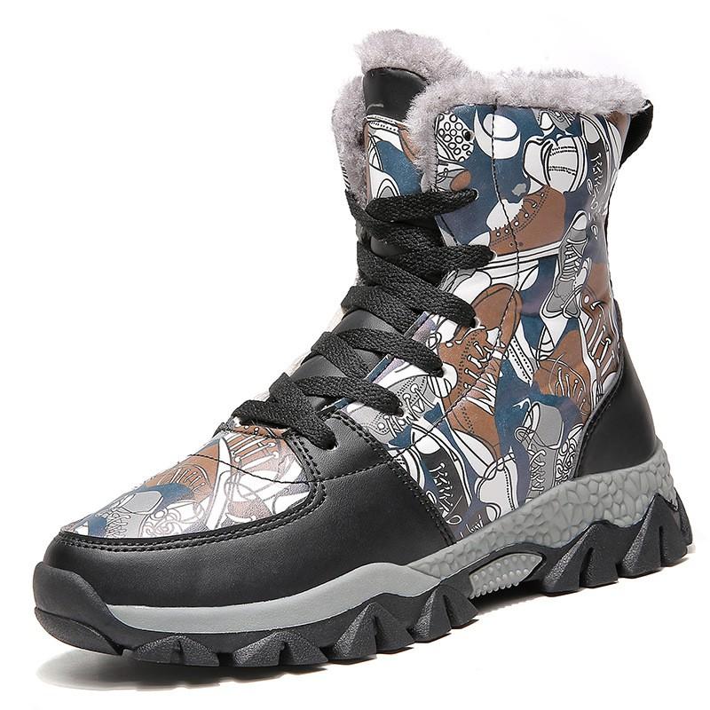 Kids Winter Snow Boots Boys Girls Warm Fleece-Lined Ankle Outdoor Slip-Resistant Non-Slip Shoes