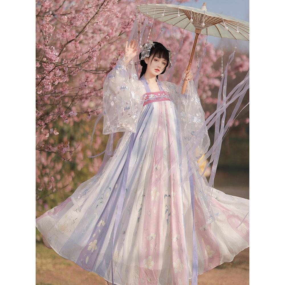 

Китайский ханьфу в стиле династии Тан, вышитый, повседневный костюм для женщин XL разноцветный