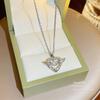 Smart angel necklace jewelry girl niche inlaid zircon love pendant light luxury exquisite titanium clavicle chain.