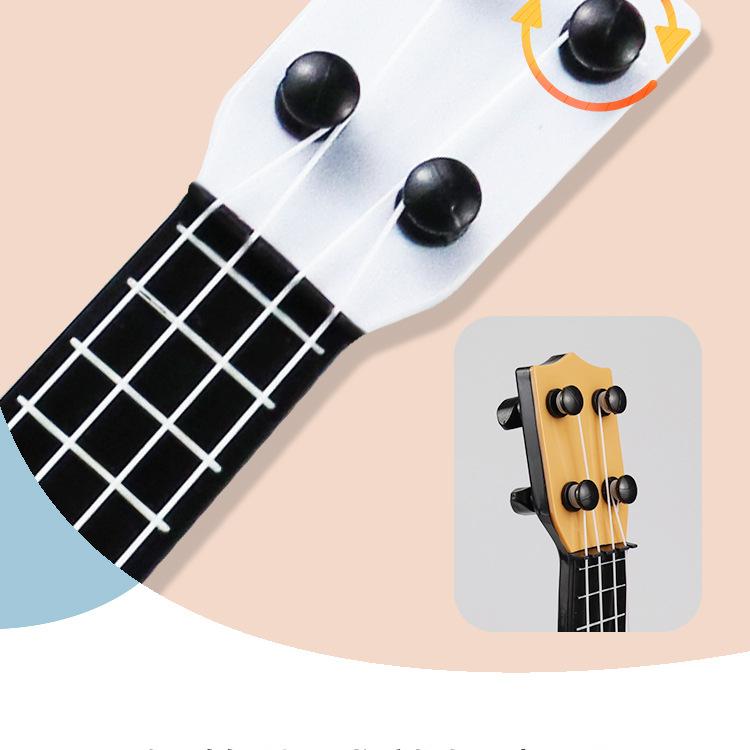 Детская игрушка музыкальный инструмент имитация гитары Юкрири мини четырехструнная — фото 4
